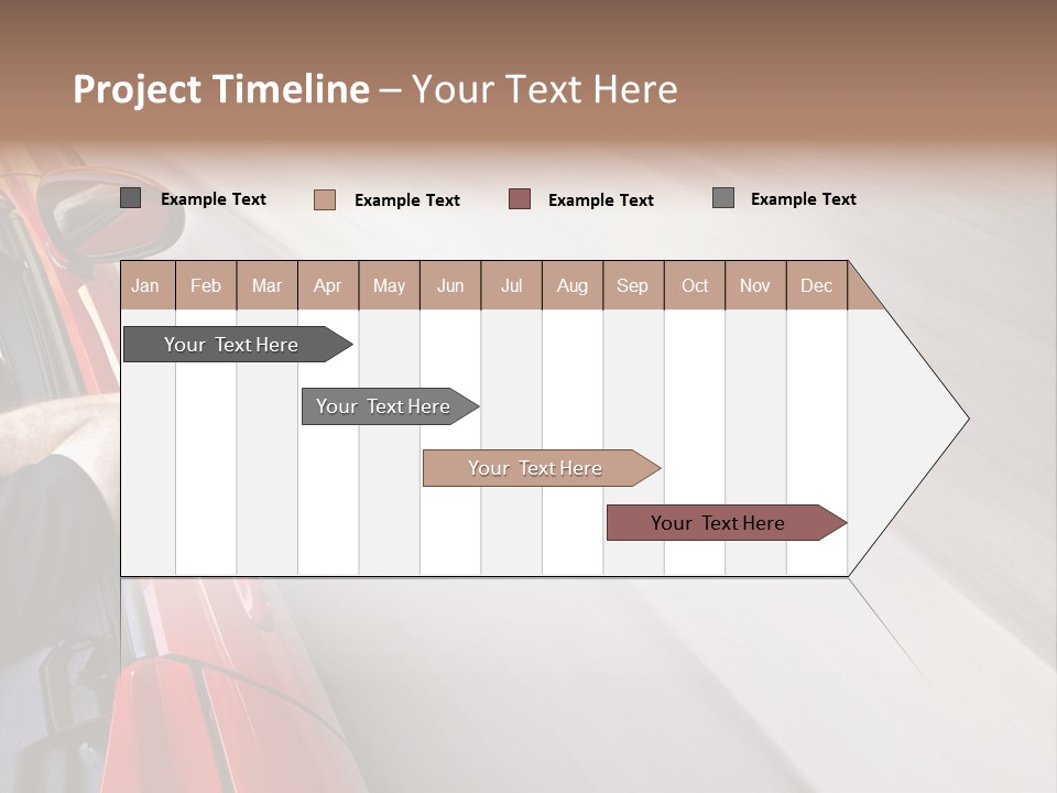 A Man Driving A Red Car On A Road PowerPoint Template