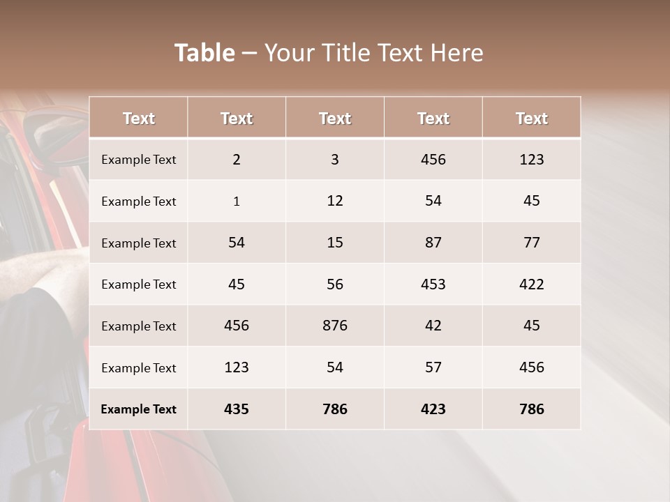 A Man Driving A Red Car On A Road PowerPoint Template