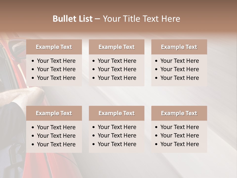 A Man Driving A Red Car On A Road PowerPoint Template