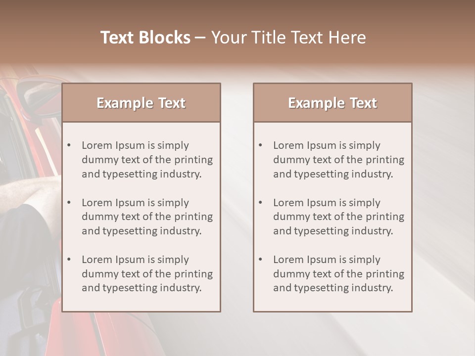 A Man Driving A Red Car On A Road PowerPoint Template