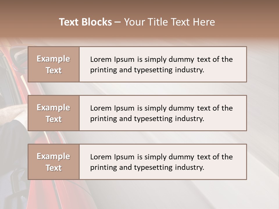 A Man Driving A Red Car On A Road PowerPoint Template