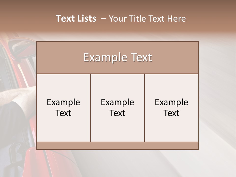 A Man Driving A Red Car On A Road PowerPoint Template