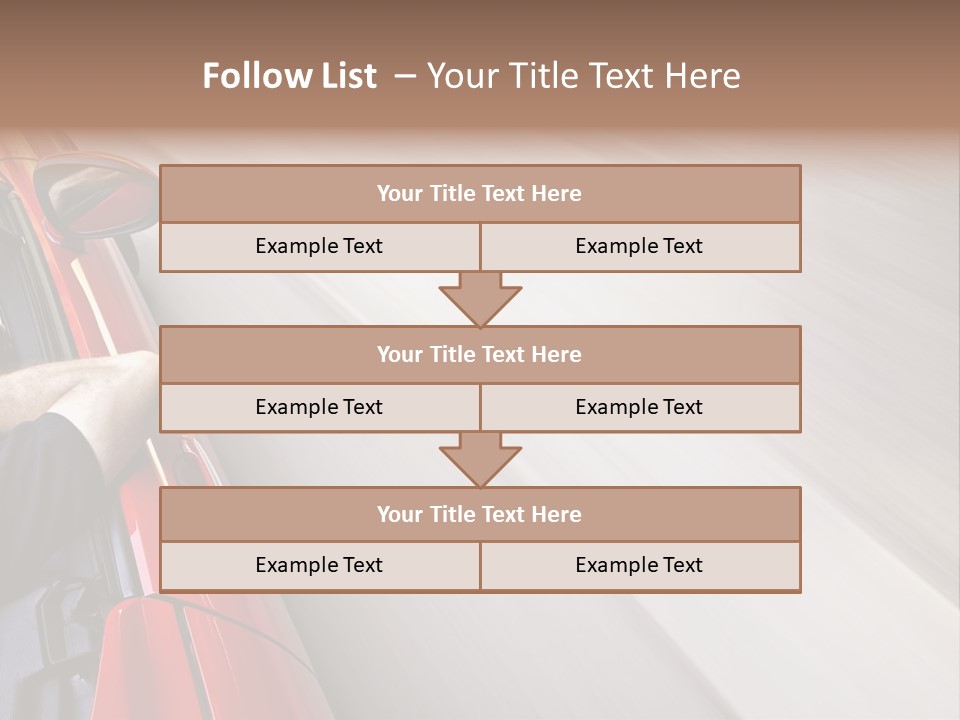 A Man Driving A Red Car On A Road PowerPoint Template