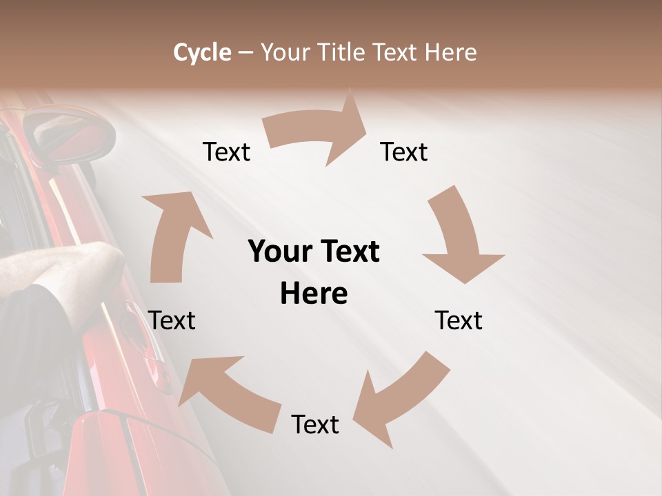 A Man Driving A Red Car On A Road PowerPoint Template