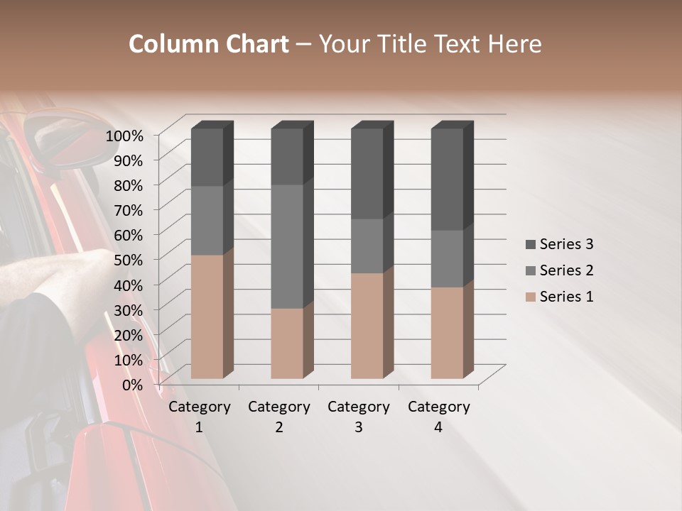 A Man Driving A Red Car On A Road PowerPoint Template
