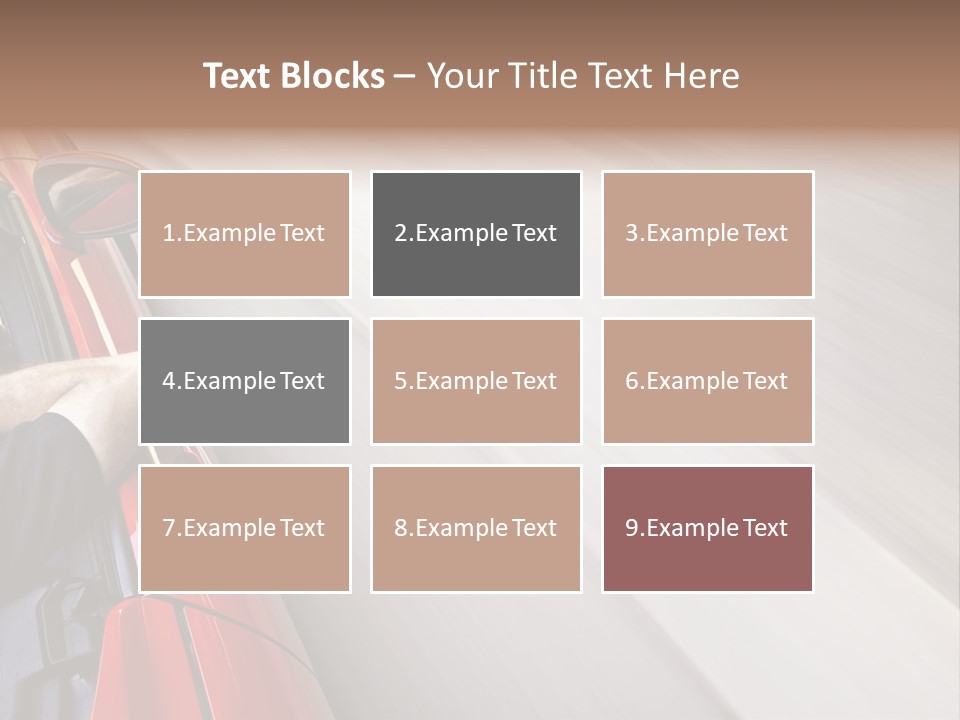 A Man Driving A Red Car On A Road PowerPoint Template