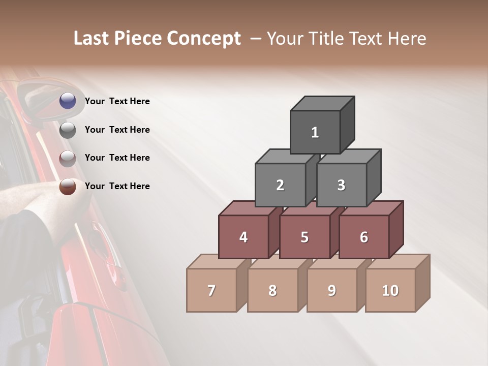 A Man Driving A Red Car On A Road PowerPoint Template