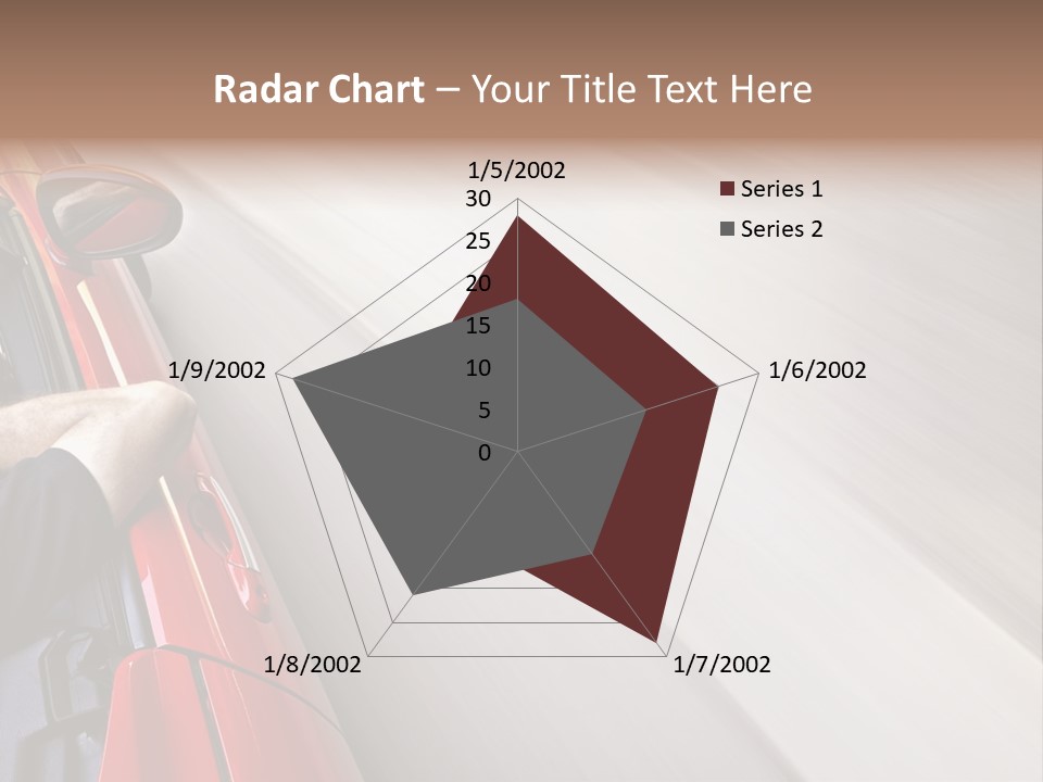 A Man Driving A Red Car On A Road PowerPoint Template