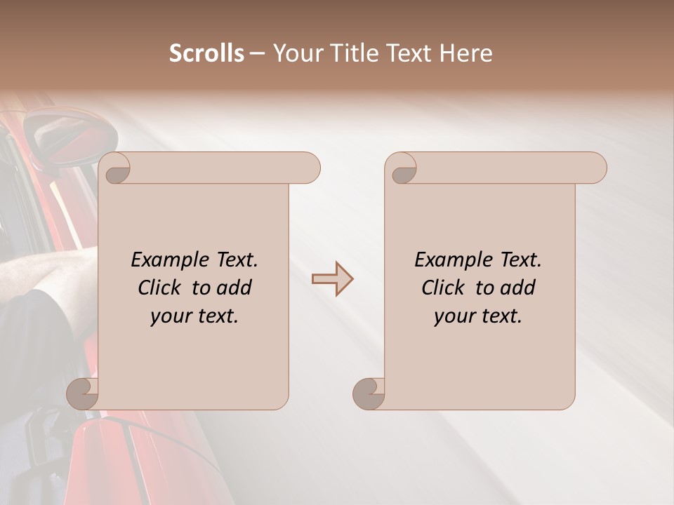 A Man Driving A Red Car On A Road PowerPoint Template