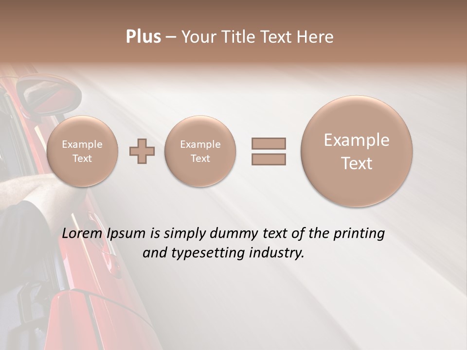 A Man Driving A Red Car On A Road PowerPoint Template