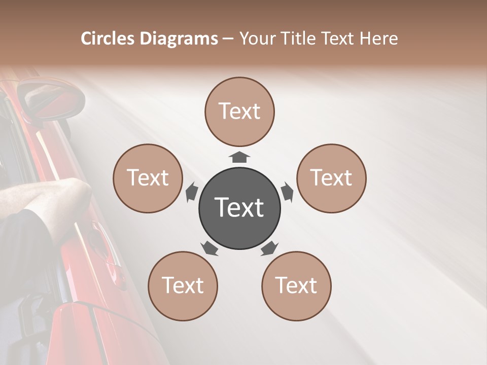 A Man Driving A Red Car On A Road PowerPoint Template