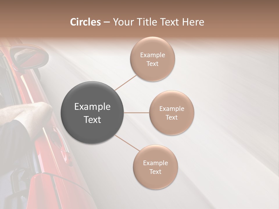 A Man Driving A Red Car On A Road PowerPoint Template