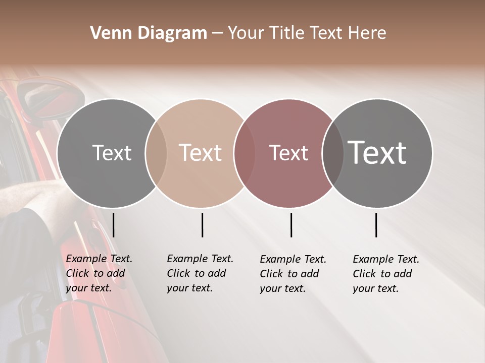 A Man Driving A Red Car On A Road PowerPoint Template