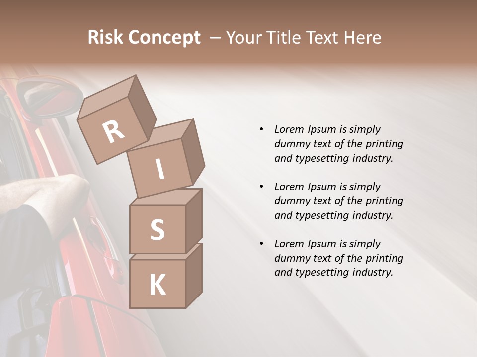 A Man Driving A Red Car On A Road PowerPoint Template