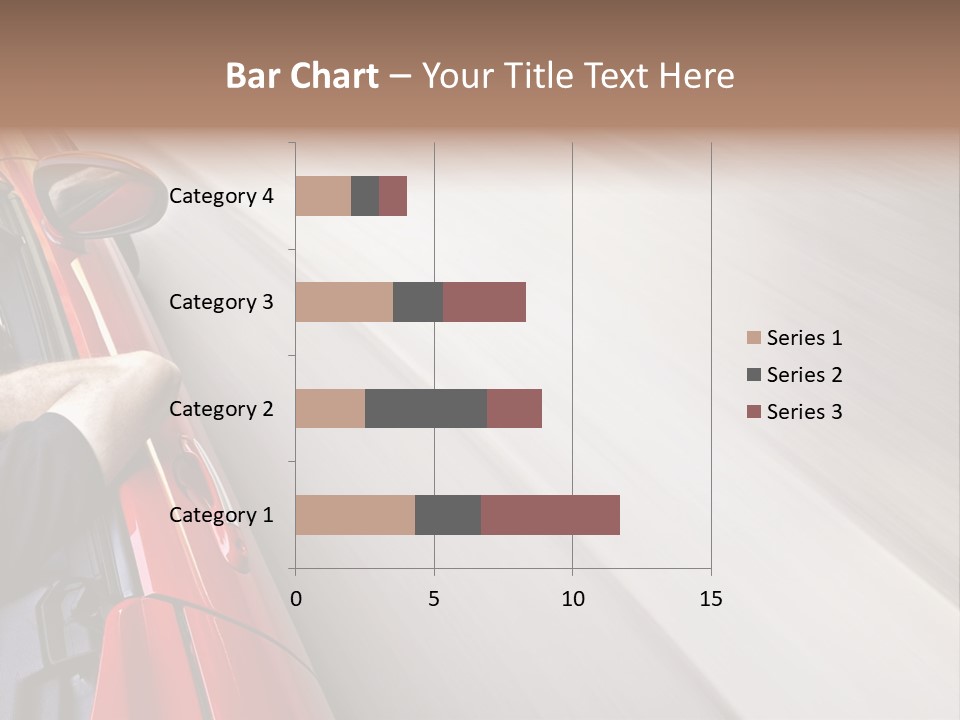 A Man Driving A Red Car On A Road PowerPoint Template