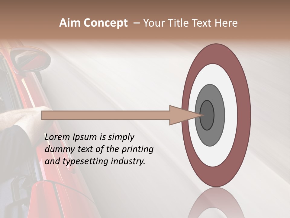 A Man Driving A Red Car On A Road PowerPoint Template