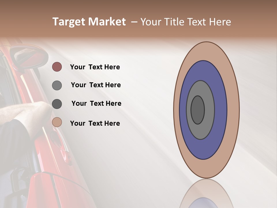 A Man Driving A Red Car On A Road PowerPoint Template