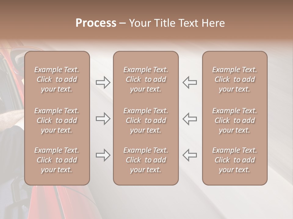 A Man Driving A Red Car On A Road PowerPoint Template