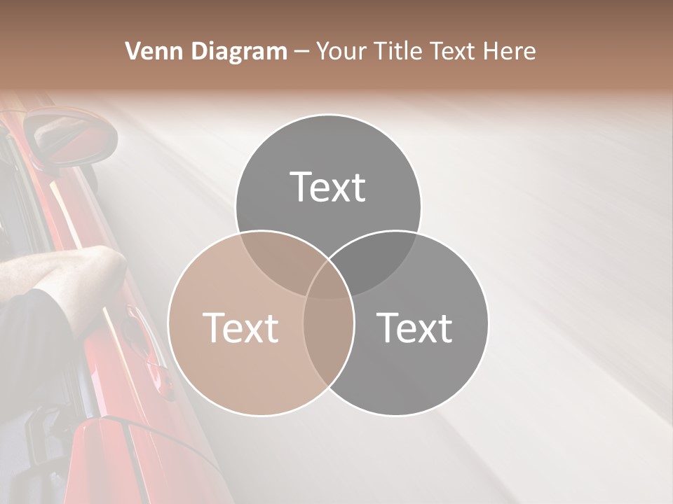 A Man Driving A Red Car On A Road PowerPoint Template