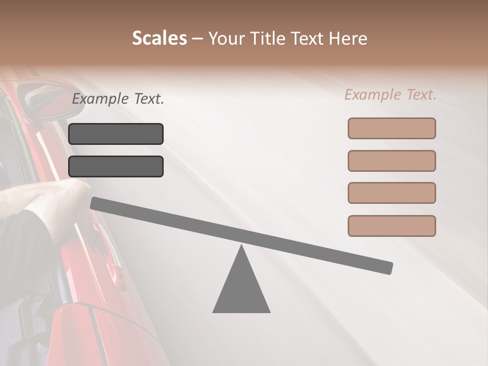 A Man Driving A Red Car On A Road PowerPoint Template