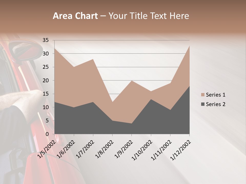 A Man Driving A Red Car On A Road PowerPoint Template