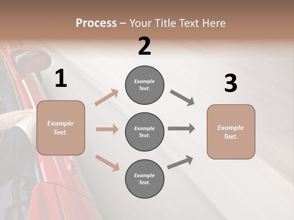 A Man Driving A Red Car On A Road PowerPoint Template
