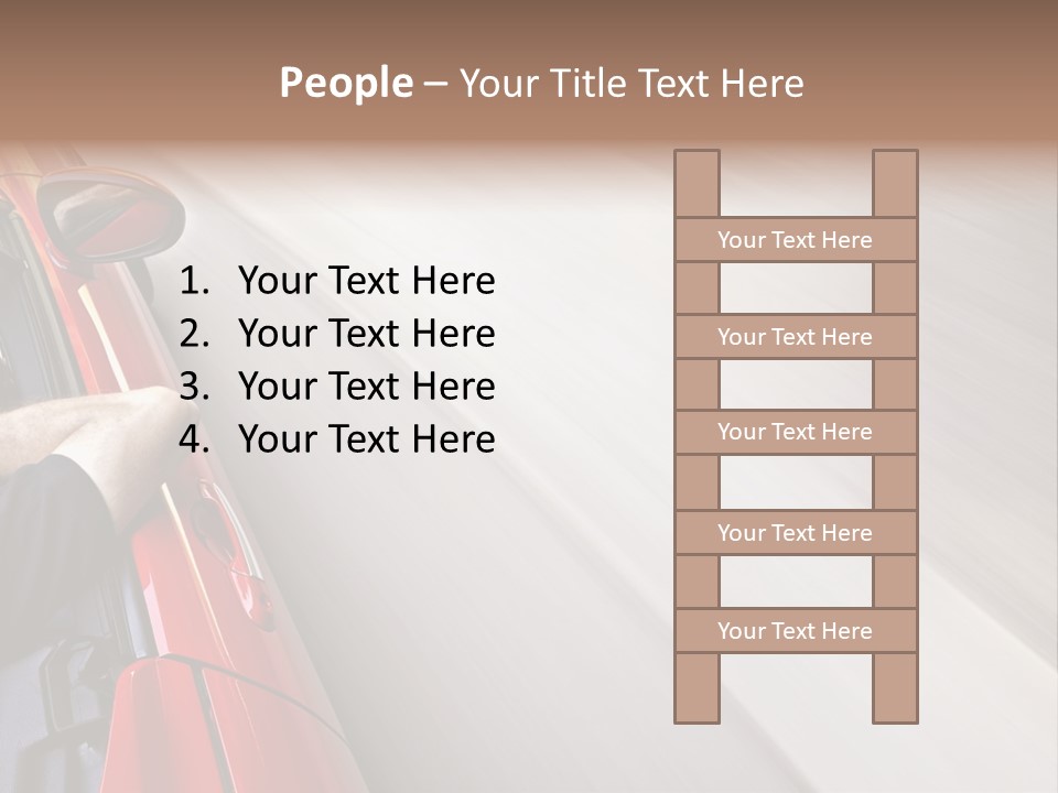 A Man Driving A Red Car On A Road PowerPoint Template