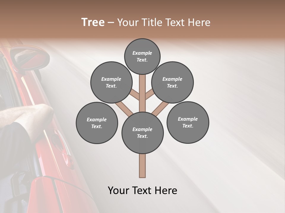 A Man Driving A Red Car On A Road PowerPoint Template