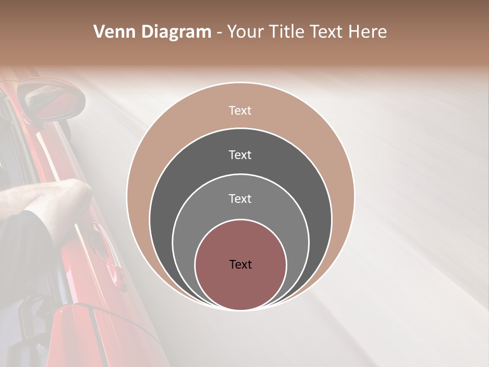 A Man Driving A Red Car On A Road PowerPoint Template