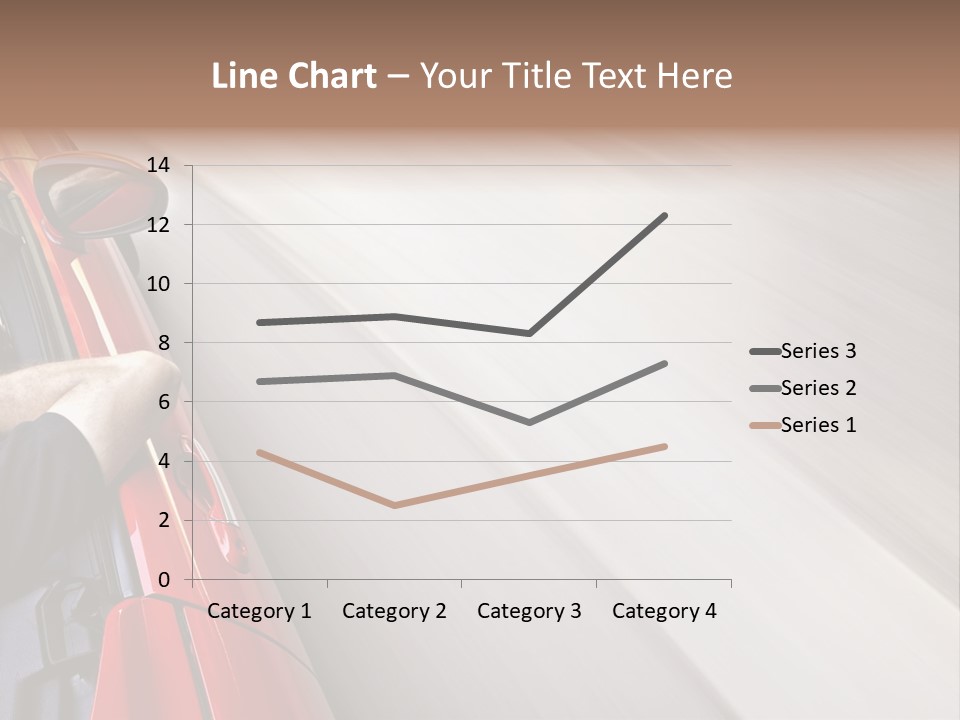 A Man Driving A Red Car On A Road PowerPoint Template