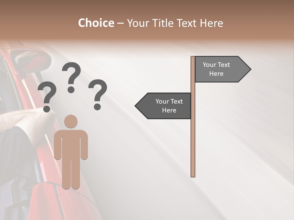 A Man Driving A Red Car On A Road PowerPoint Template