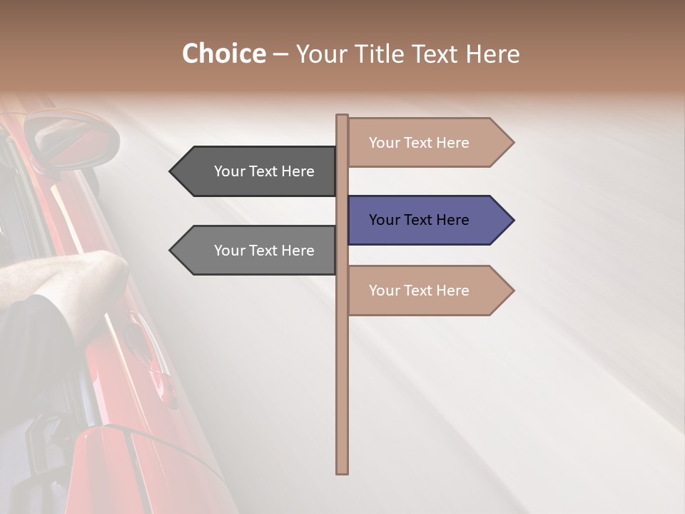 A Man Driving A Red Car On A Road PowerPoint Template