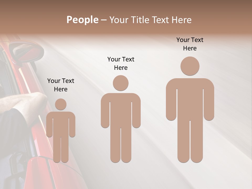 A Man Driving A Red Car On A Road PowerPoint Template