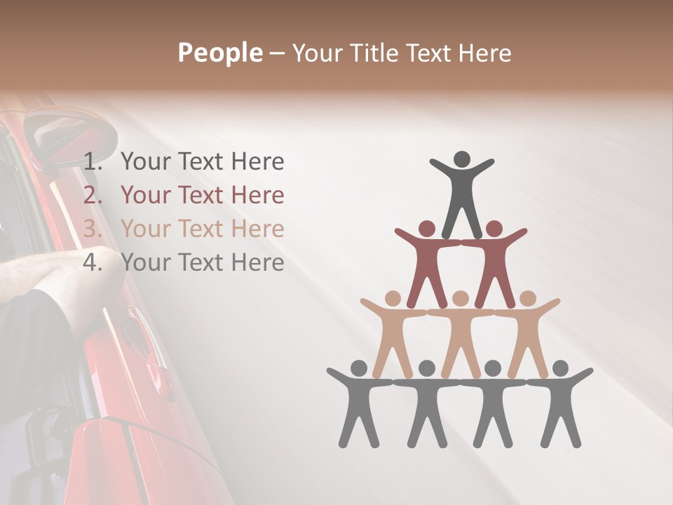 A Man Driving A Red Car On A Road PowerPoint Template