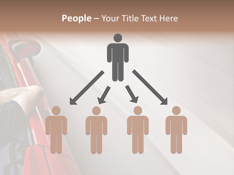 A Man Driving A Red Car On A Road PowerPoint Template