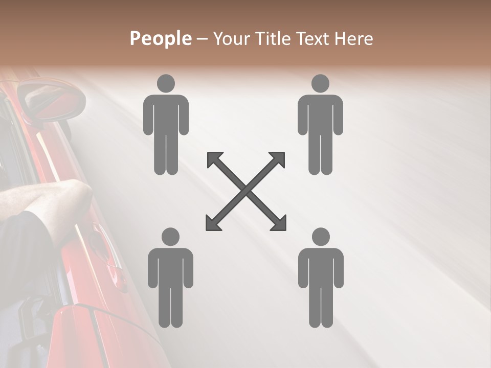 A Man Driving A Red Car On A Road PowerPoint Template