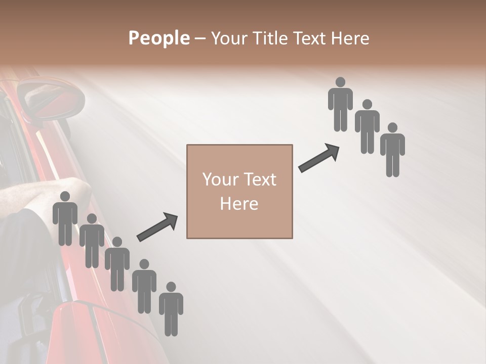 A Man Driving A Red Car On A Road PowerPoint Template
