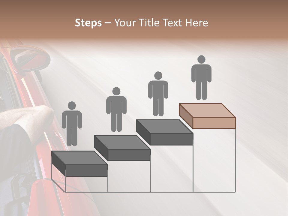 A Man Driving A Red Car On A Road PowerPoint Template