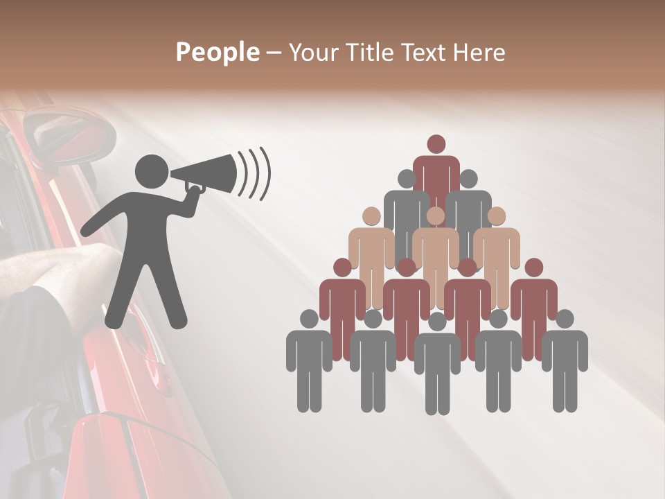 A Man Driving A Red Car On A Road PowerPoint Template