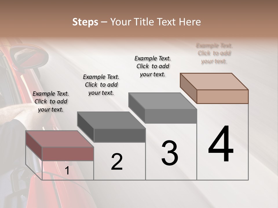 A Man Driving A Red Car On A Road PowerPoint Template