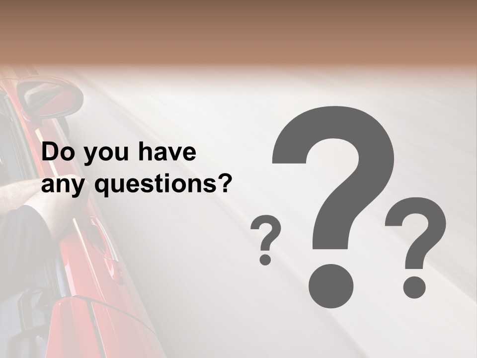 A Man Driving A Red Car On A Road PowerPoint Template