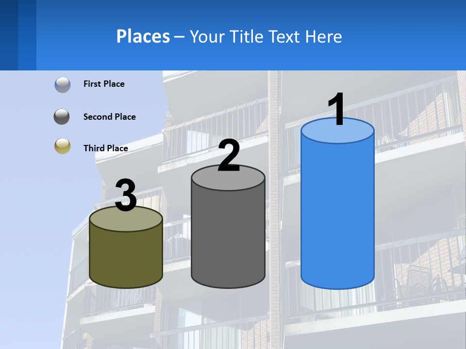A Tall Building With Balconies And Balconies On The Balconies PowerPoint Template