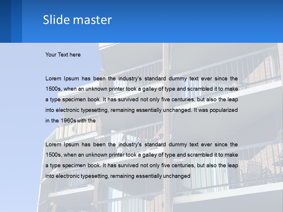 A Tall Building With Balconies And Balconies On The Balconies PowerPoint Template