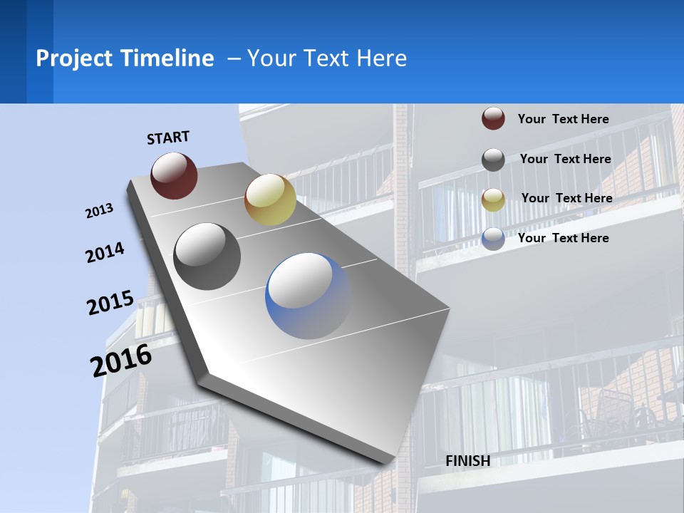 A Tall Building With Balconies And Balconies On The Balconies PowerPoint Template