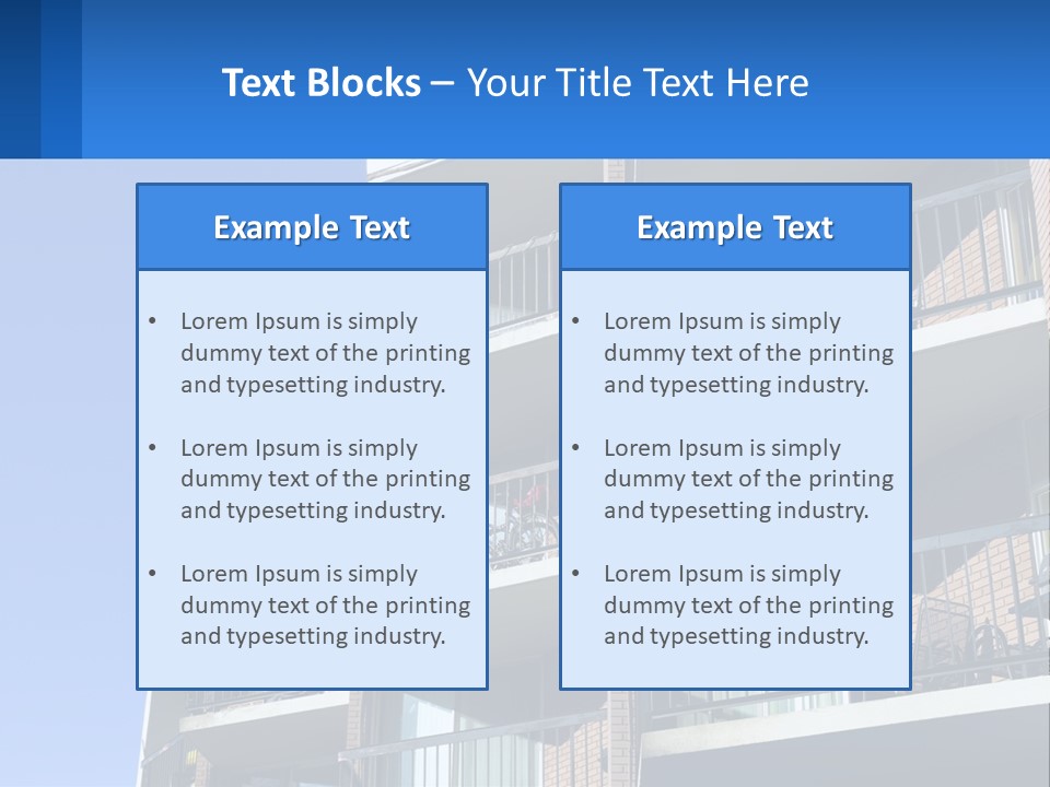 A Tall Building With Balconies And Balconies On The Balconies PowerPoint Template