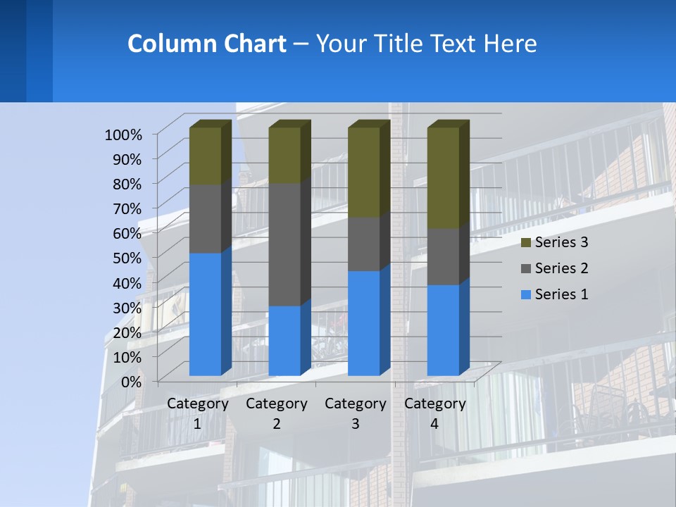 A Tall Building With Balconies And Balconies On The Balconies PowerPoint Template