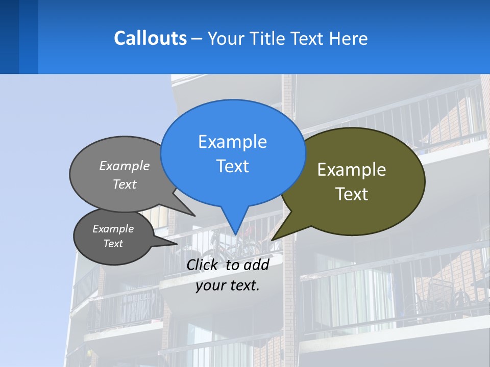 A Tall Building With Balconies And Balconies On The Balconies PowerPoint Template