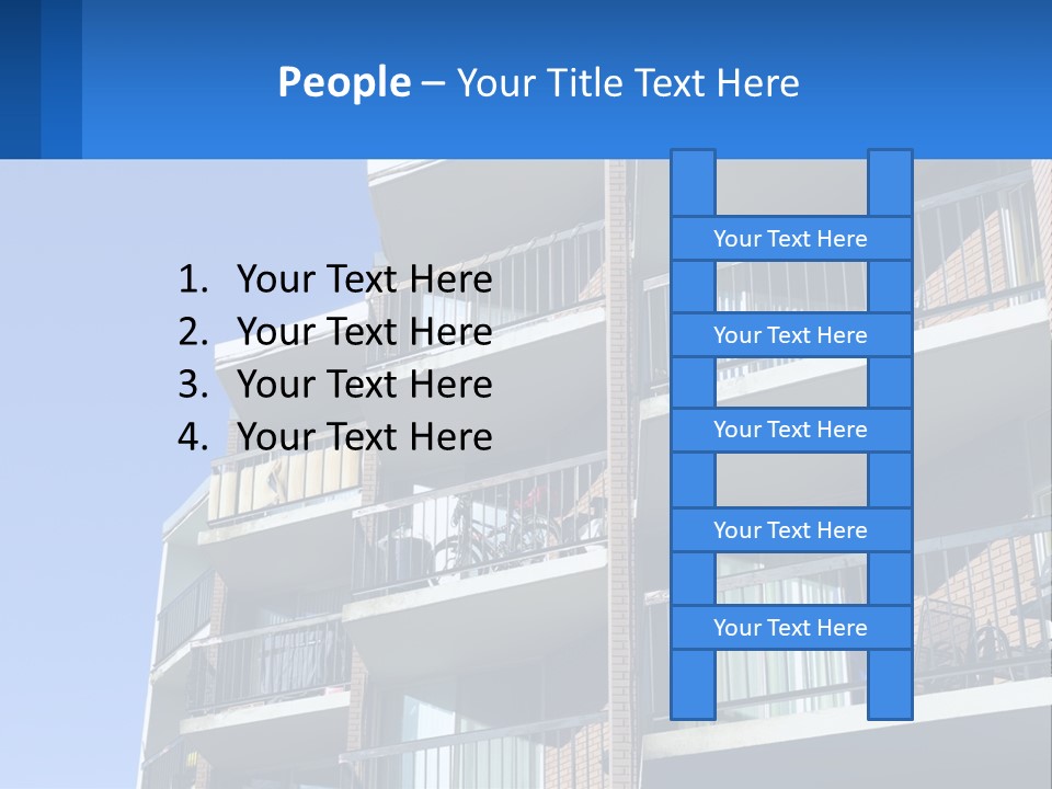 A Tall Building With Balconies And Balconies On The Balconies PowerPoint Template