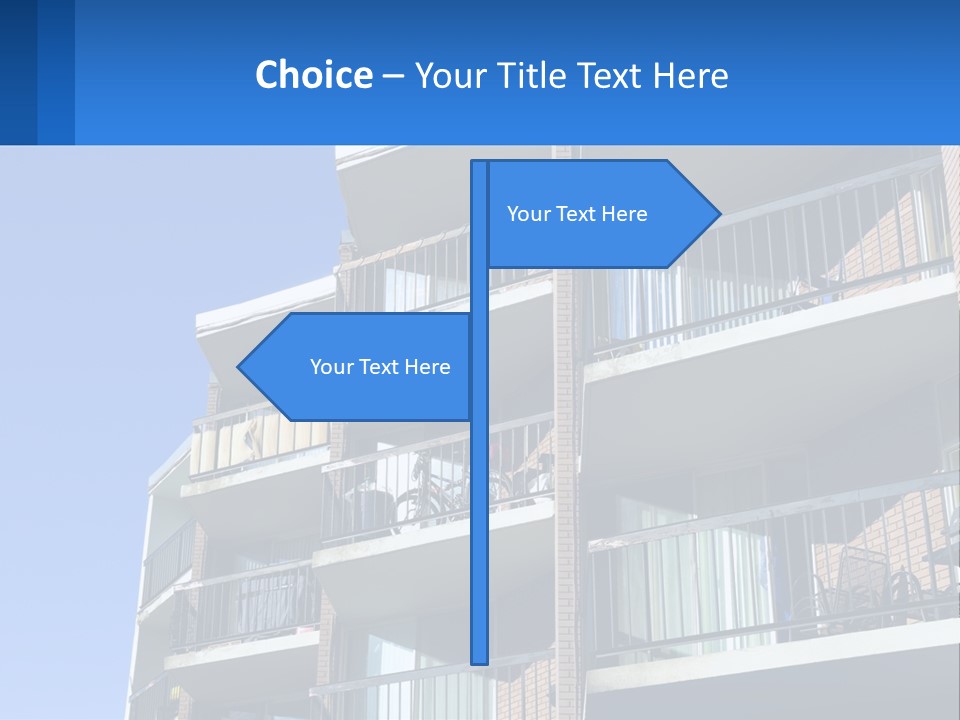 A Tall Building With Balconies And Balconies On The Balconies PowerPoint Template