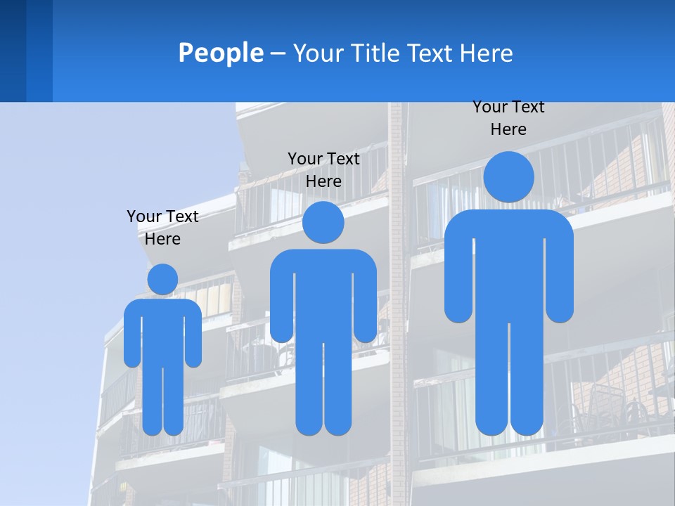 A Tall Building With Balconies And Balconies On The Balconies PowerPoint Template